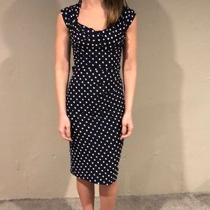 Navy with white polka dot dress